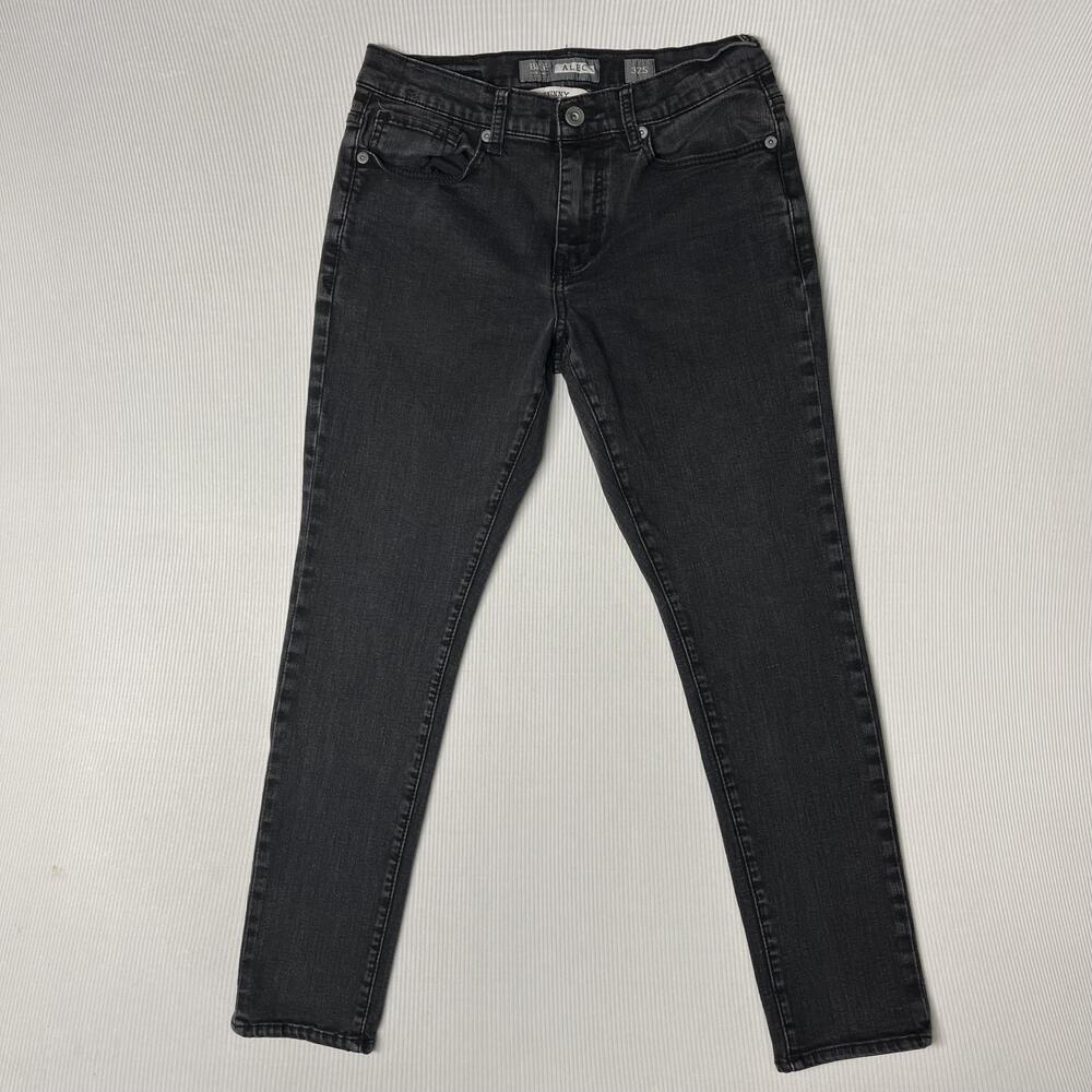 BKE Alec Skinny Jeans Mens 32x28 Gray Charcoal Wash Slim Denim Pants Embroidered
